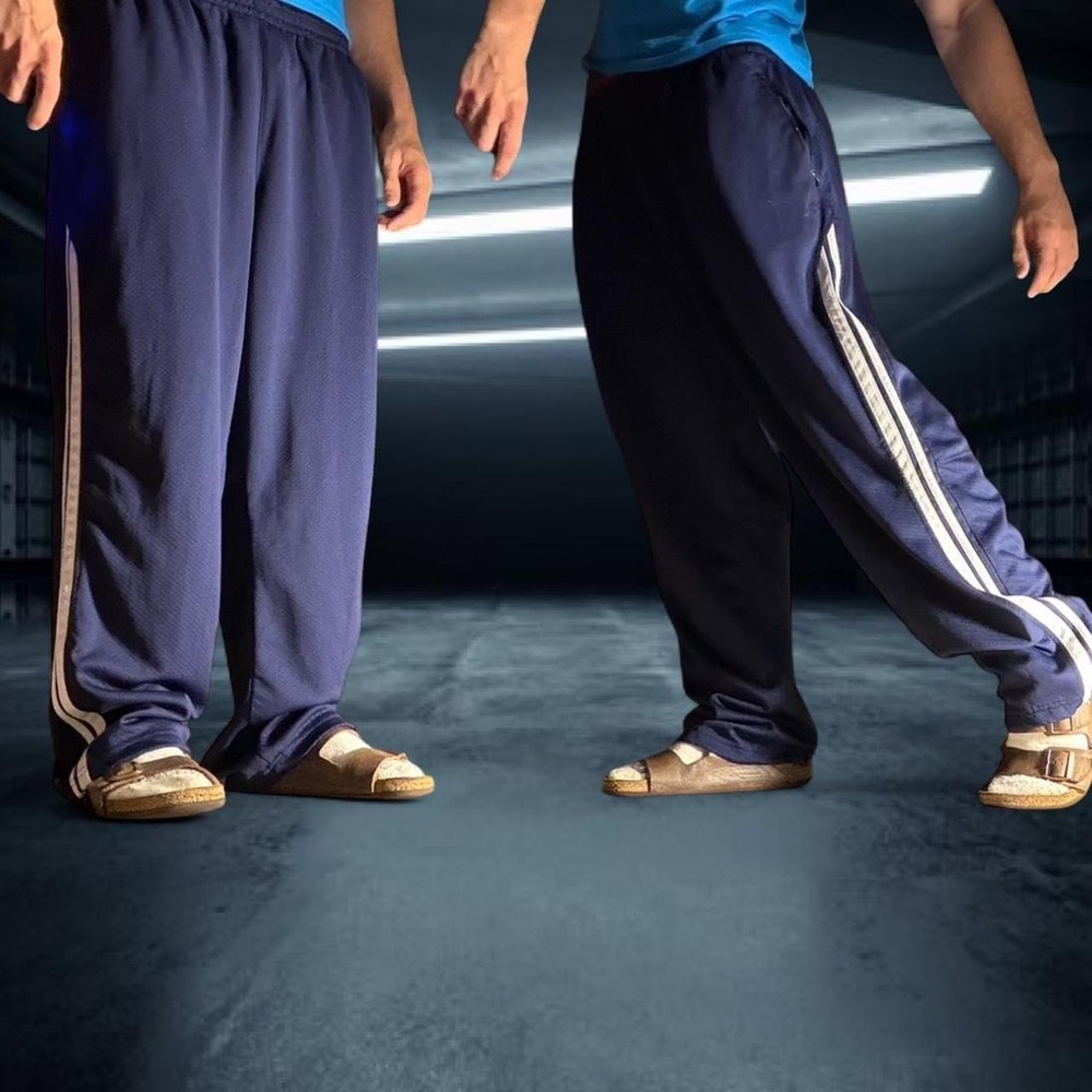 Starter Navy Blue Athletic Track Pants Side Stripe Joggers Size XL
